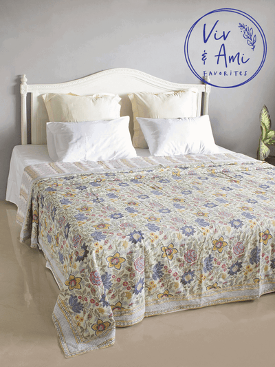 Jasper 3 Layers Hand Block Printed Bedcover