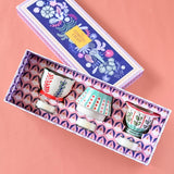 Jewel Sunrise Handpainted Tealight Holders -Set of 3 Little Sparks of Joy Gift box
