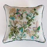 Jungle Green Embroidered Cushion Cover