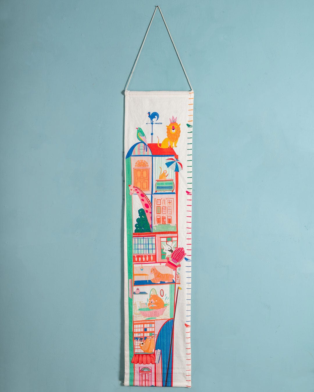 Jungle Time Handpainted Cotton Fabric Height Chart