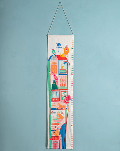 Jungle Time Handpainted Cotton Fabric Height Chart