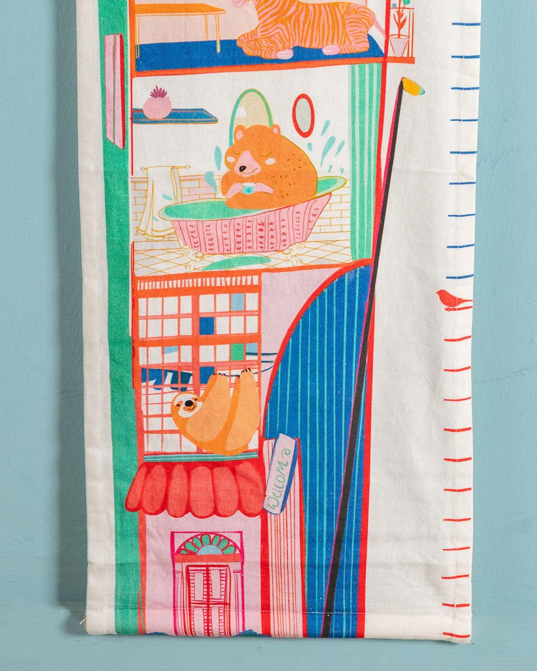 Jungle Time Handpainted Cotton Fabric Height Chart