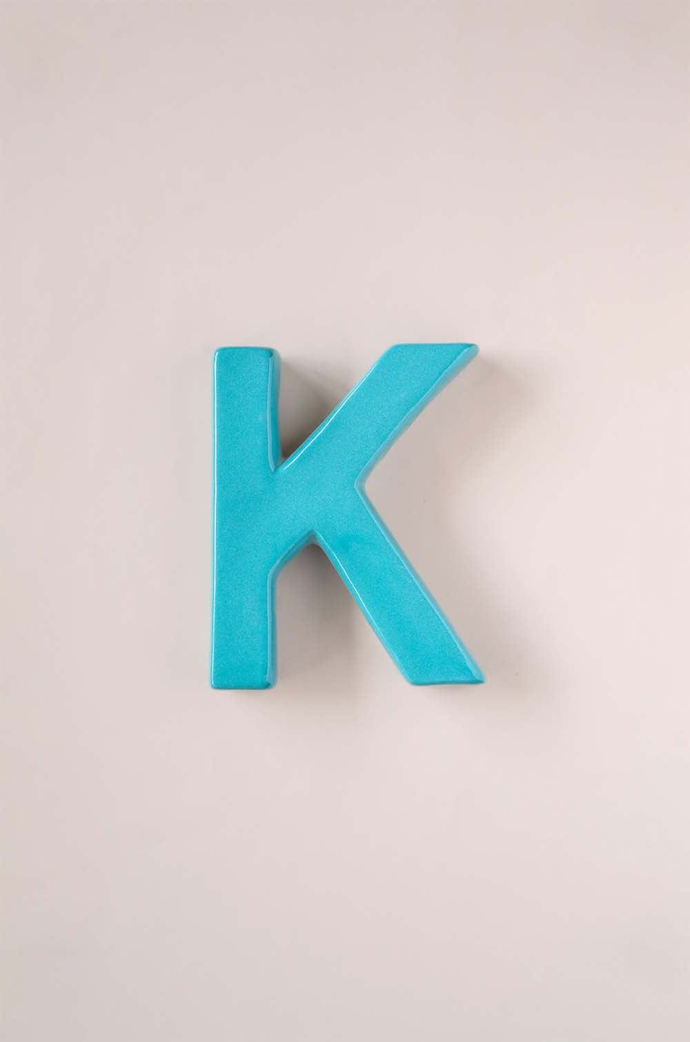 K Mottled Mono Wall Hanging Teal A to Z