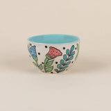 Kelly Green Handpainted Teacup & Saucer- Set of 2