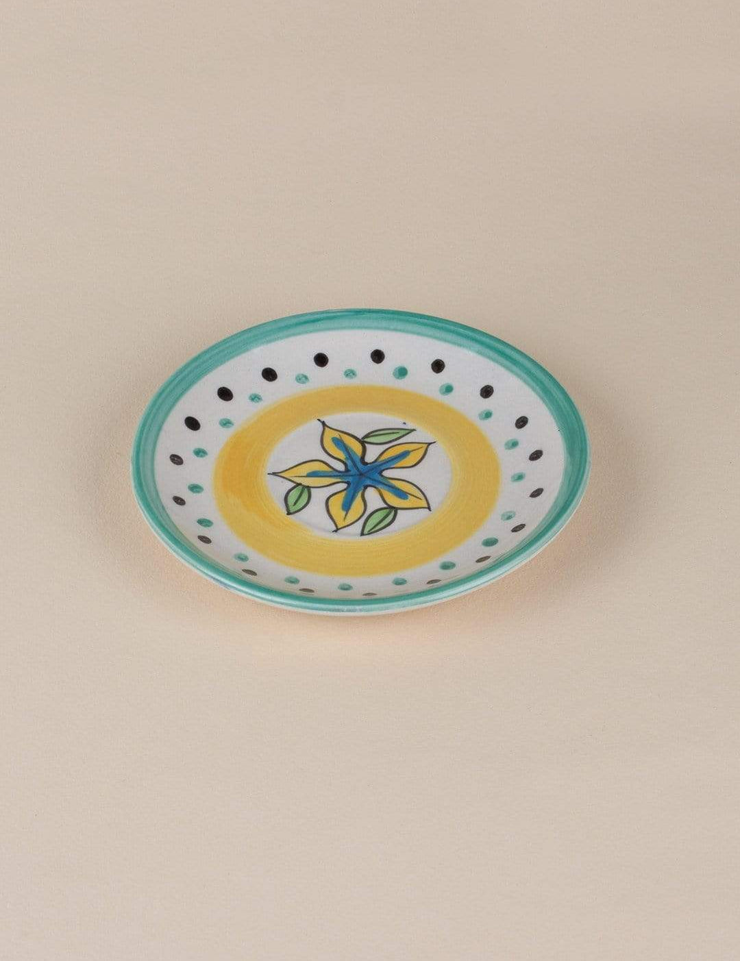 Kelly Green Handpainted Teacup & Saucer- Set of 2