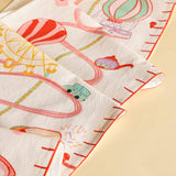 Kids Carnival Rides Handpainted Cotton Fabric Height Chart