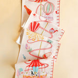 Kids Carnival Rides Handpainted Cotton Fabric Height Chart