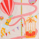 Kids Carnival Rides Handpainted Cotton Fabric Height Chart