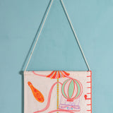 Kids Carnival Rides Handpainted Cotton Fabric Height Chart