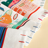 Kids Jungle Time Handpainted Cotton Fabric Height Chart