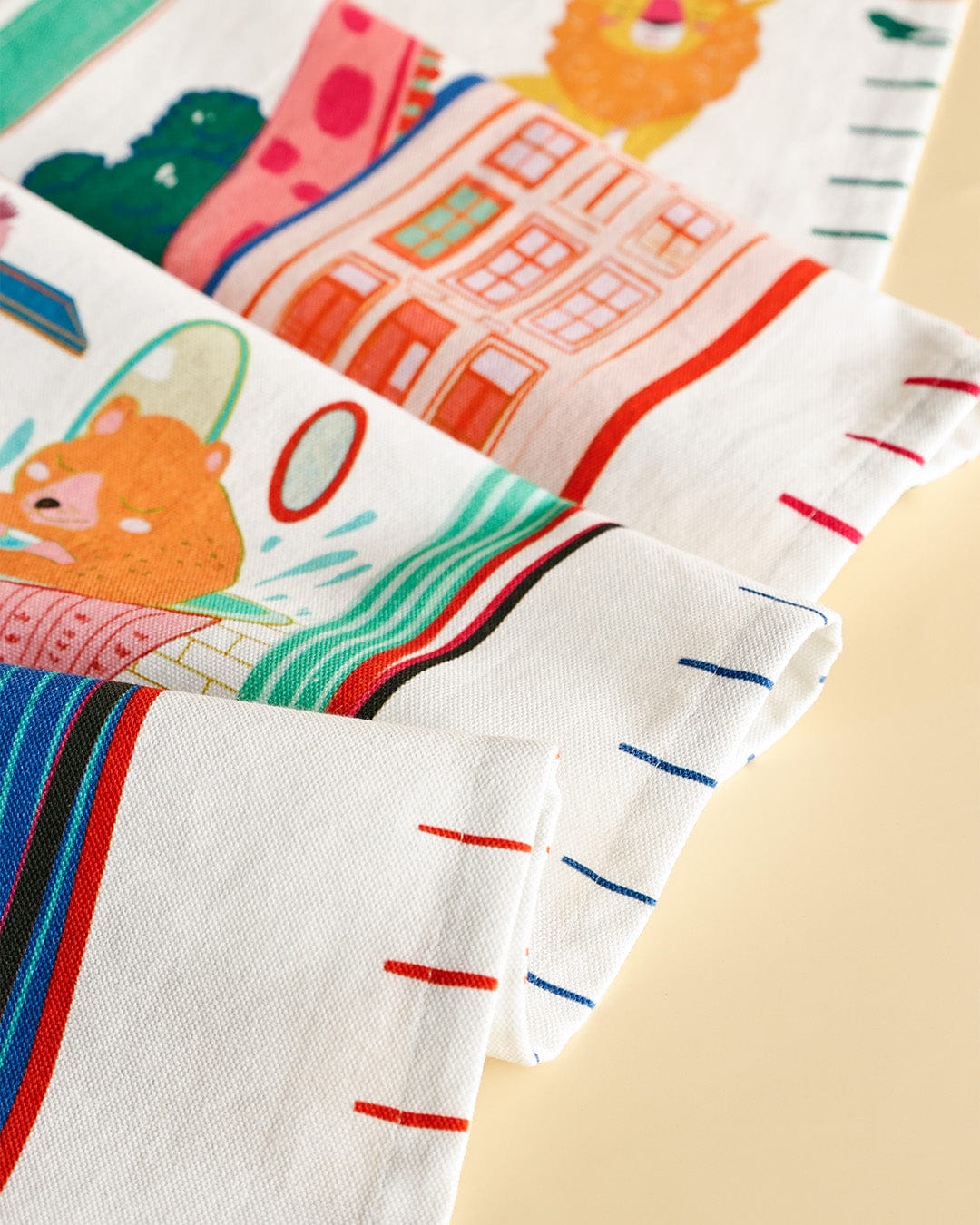 Kids Jungle Time Handpainted Cotton Fabric Height Chart