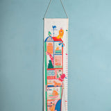 Kids Jungle Time Handpainted Cotton Fabric Height Chart