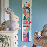 Kids Jungle Time Handpainted Cotton Fabric Height Chart