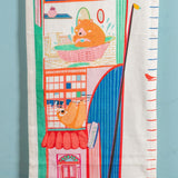 Kids Jungle Time Handpainted Cotton Fabric Height Chart