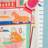 Kids Jungle Time Handpainted Cotton Fabric Height Chart