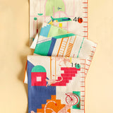 Kids Monkey Mayhem Handpainted Cotton Fabric Height Chart