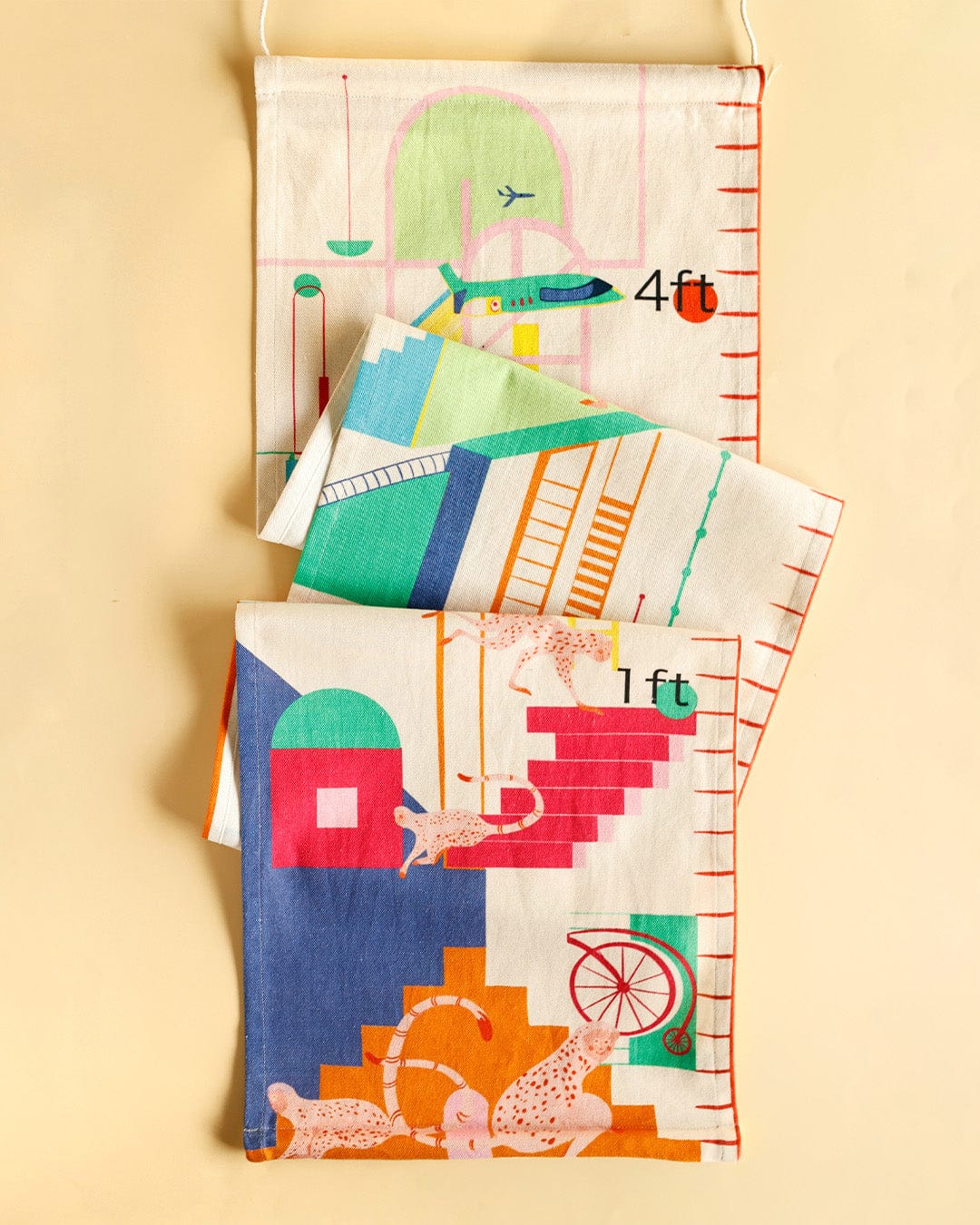 Buy Monkey Mayhem Handpainted Cotton Fabric Height Chart Online