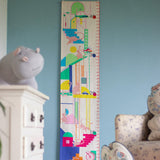 Kids Monkey Mayhem Handpainted Cotton Fabric Height Chart