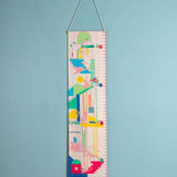 Kids Monkey Mayhem Handpainted Cotton Fabric Height Chart