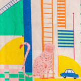 Kids Monkey Mayhem Handpainted Cotton Fabric Height Chart