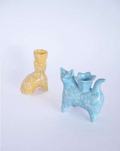 Kit Kat Ceramic Candle Holders - Set of 2