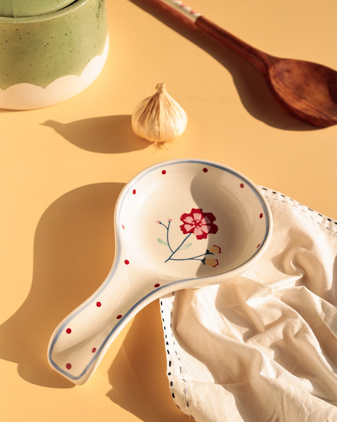 kitchen accessories Arunya Handpainted Ceramic Spoon Rest