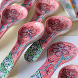 kitchen accessories Dance in a Flowerbed Ceramic Spoon Rest