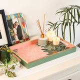 kitchen accessories Indian Garden Handpainted Wood Tray - 18 L X 12 W X 1.25 H inches