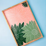 kitchen accessories Indian Garden Handpainted Wood Tray - 18 L X 12 W X 1.25 H inches