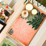 kitchen accessories Indian Garden Handpainted Wood Tray - Dimensions- 16 L X 10 W X 1 H inches