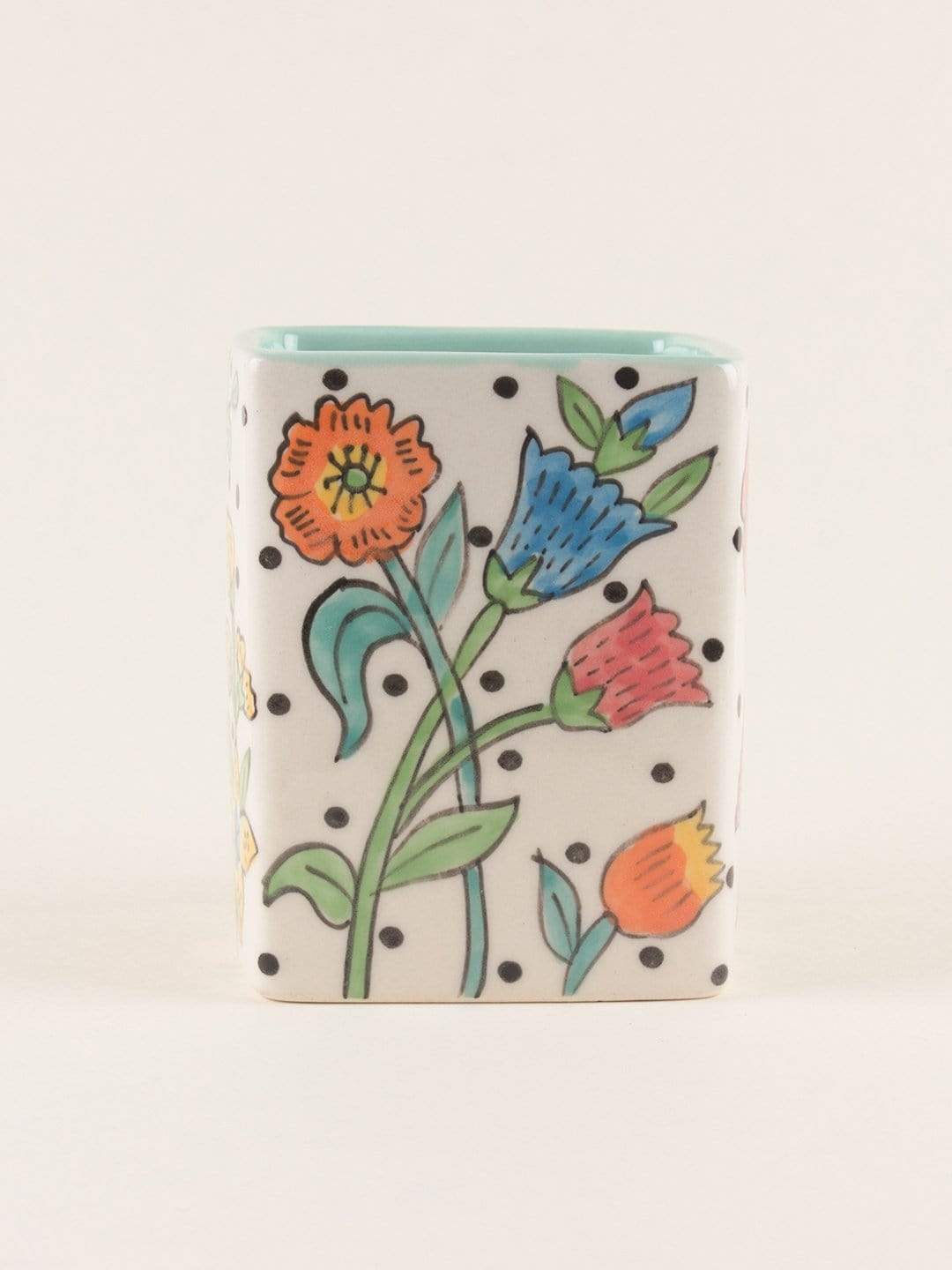 kitchen accessories Kelly Green Handpainted Cutlery Holder