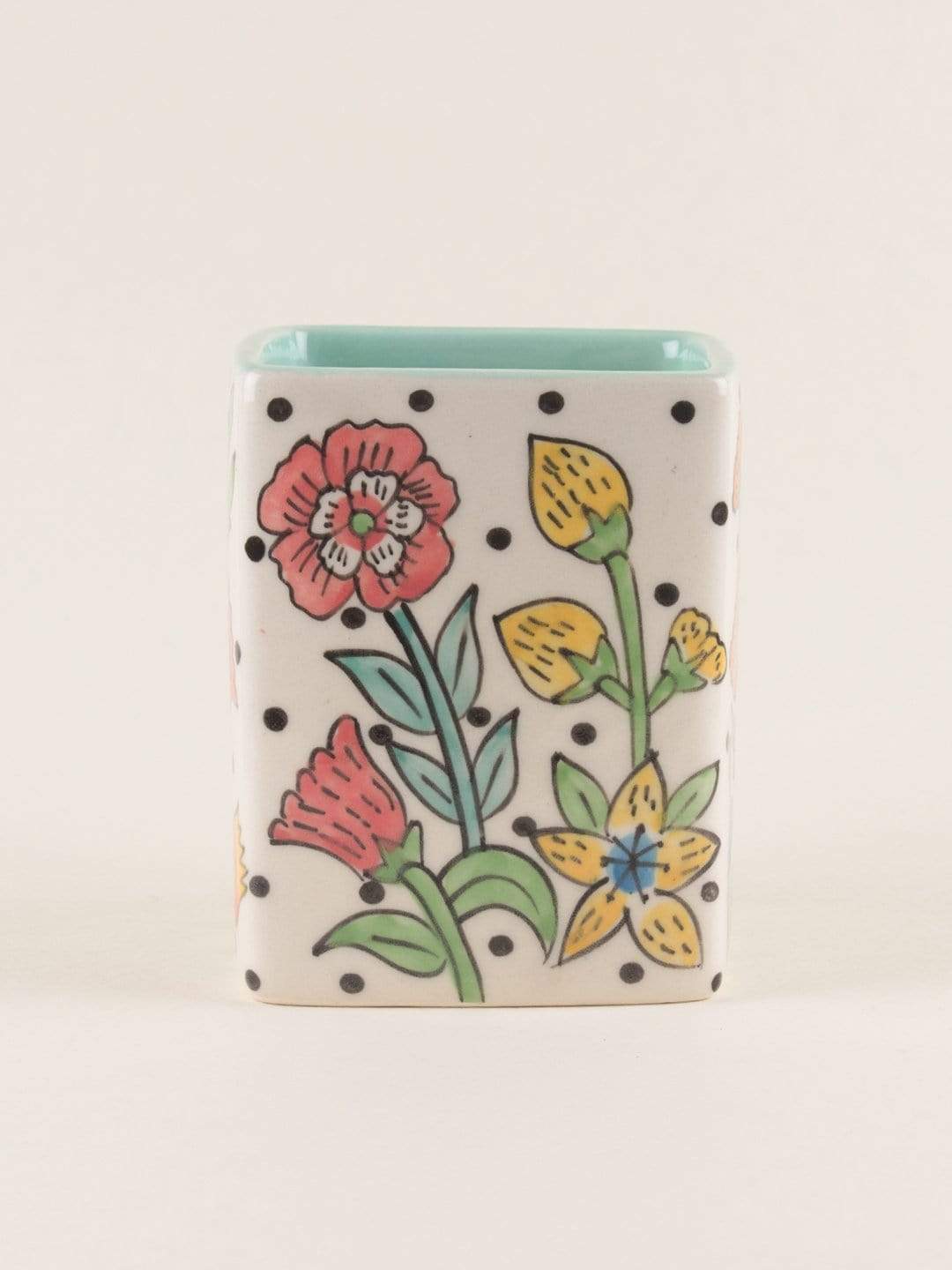 kitchen accessories Kelly Green Handpainted Cutlery Holder