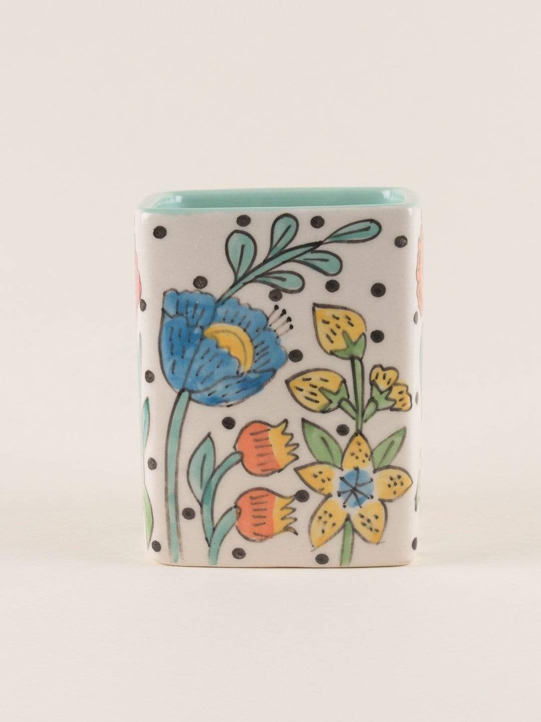 kitchen accessories Kelly Green Handpainted Cutlery Holder