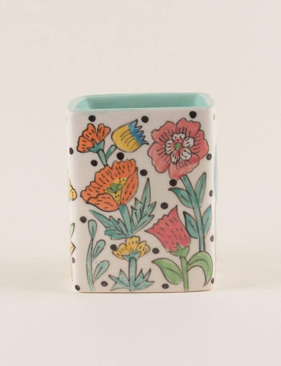 kitchen accessories Kelly Green Handpainted Cutlery Holder