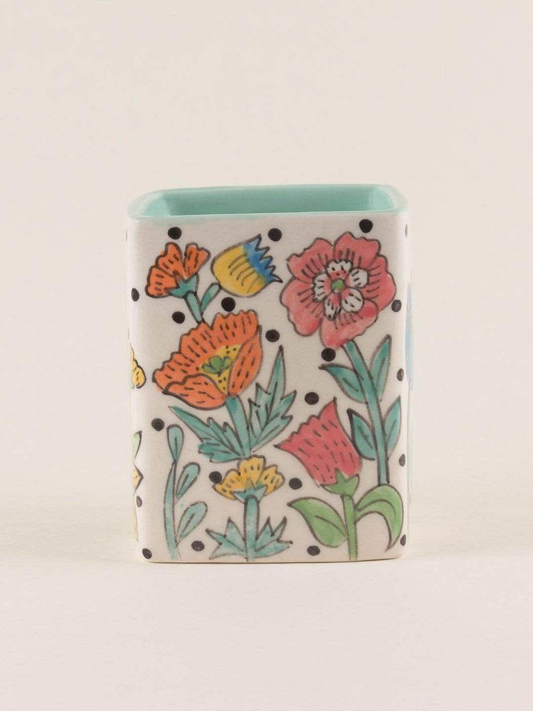 kitchen accessories Kelly Green Handpainted Cutlery Holder