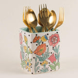 kitchen accessories Kelly Green Handpainted Cutlery Holder