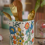 kitchen accessories Kelly Green Handpainted Cutlery Holder