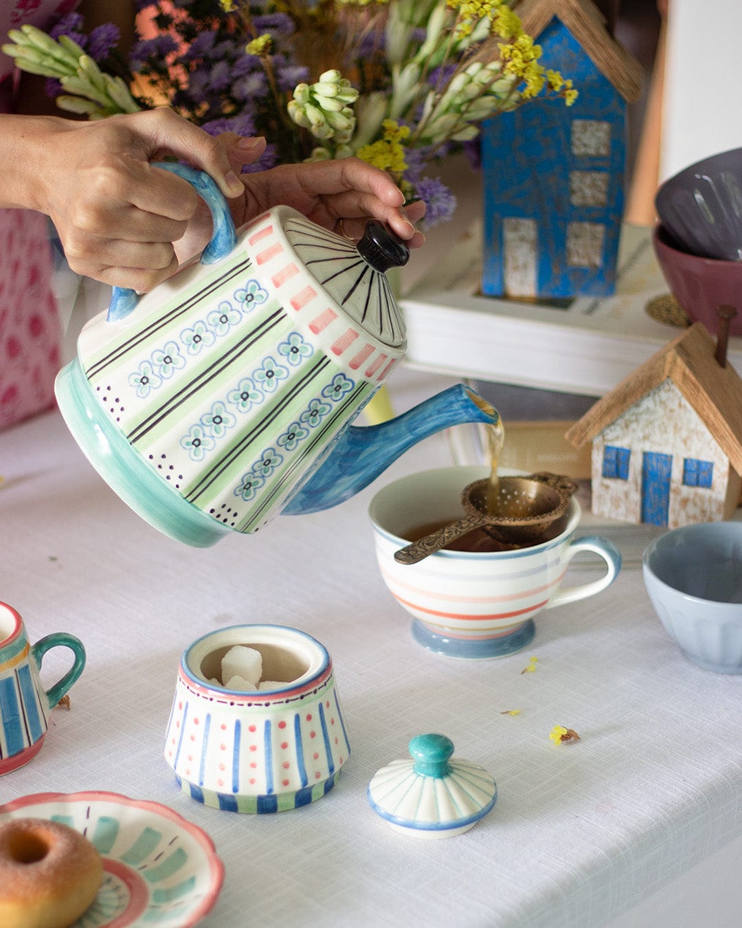 kitchen accessories Masquerade Ceramic Teapot | The Wishing Chair