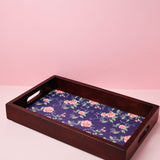 kitchen accessories Midnight Rose Wooden Tray - 10X16 Inches