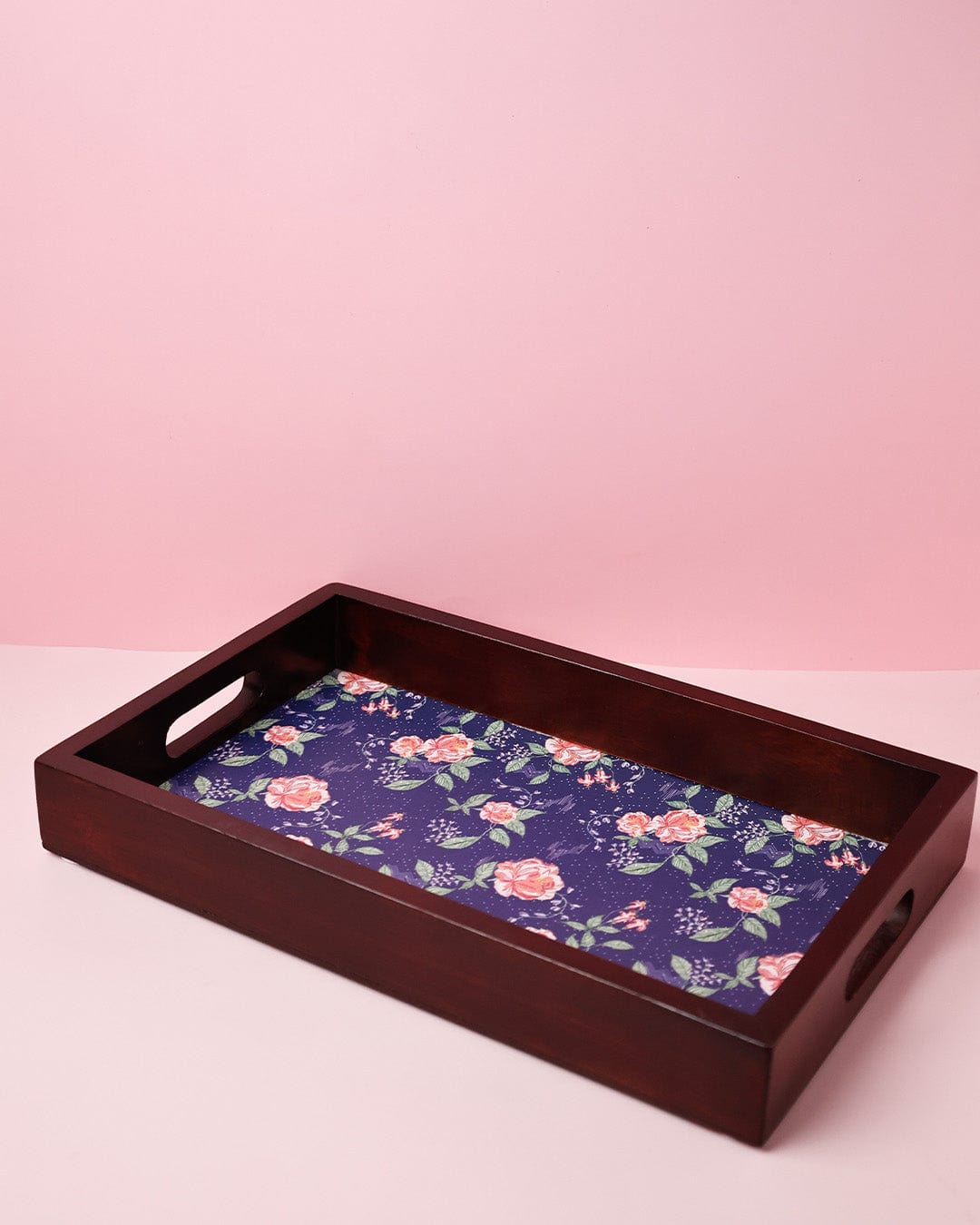 kitchen accessories Midnight Rose Wooden Tray - 10X16 Inches