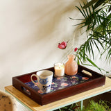 kitchen accessories Midnight Rose Wooden Tray - 12X18 Inches