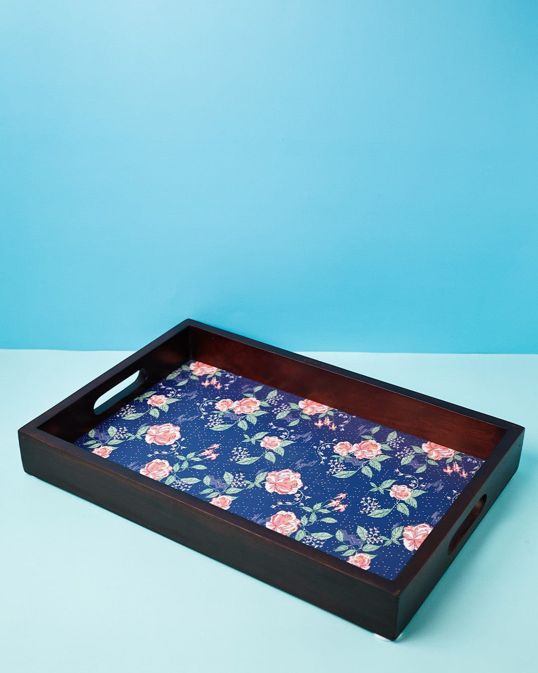 kitchen accessories Midnight Rose Wooden Tray - 12X18 Inches