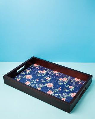 kitchen accessories Midnight Rose Wooden Tray - 12X18 Inches