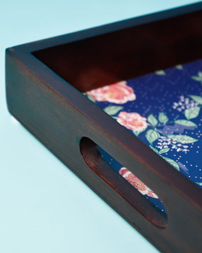 kitchen accessories Midnight Rose Wooden Tray - 12X18 Inches