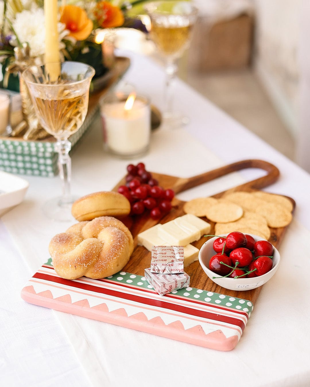 kitchen accessories Pattern Harmony Handpainted Wood Cheese Board