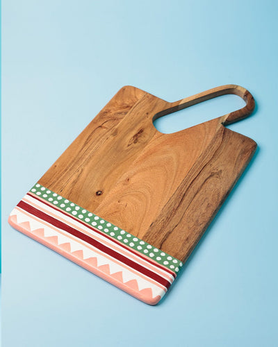 kitchen accessories Pattern Harmony Handpainted Wood Cheese Board