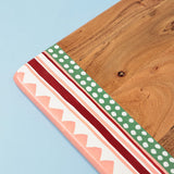 kitchen accessories Pattern Harmony Handpainted Wood Cheese Board