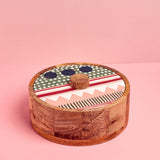 kitchen accessories Pattern Harmony Handpainted Wood Roti Box
