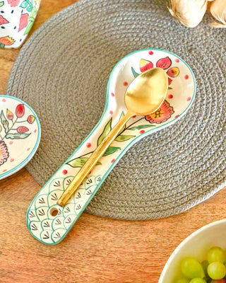 kitchen accessories Poppy Petals Handpainted Spoon Rest