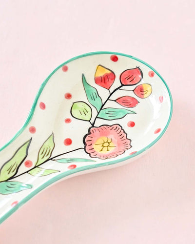 kitchen accessories Poppy Petals Handpainted Spoon Rest